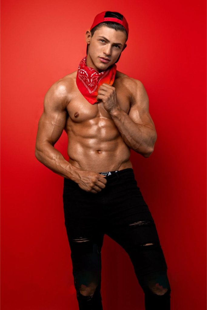 eli sexy waiter melbourne in red cap