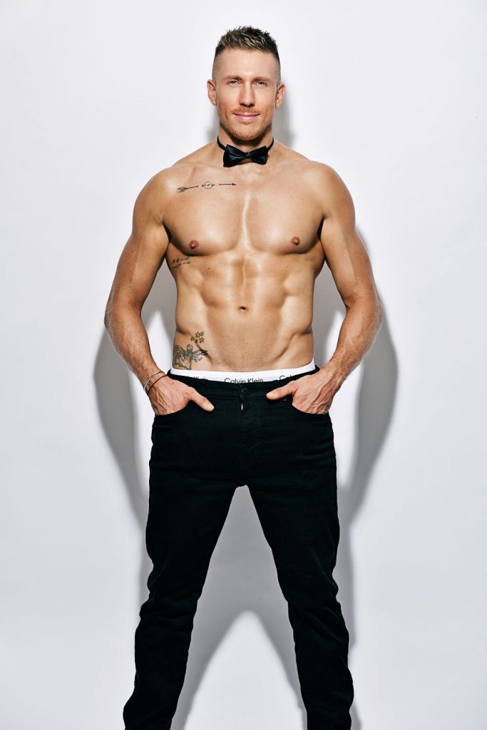 tristan magic men topless waiter sydney bow tie